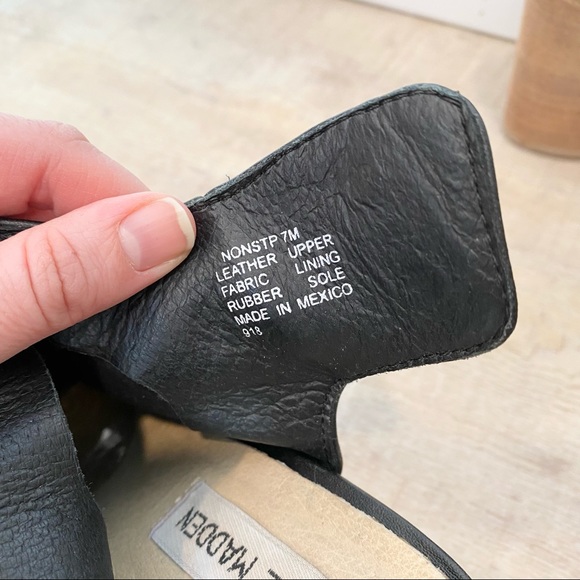 Steve Madden Black Leather Heels size 7 - Picture 6 of 9